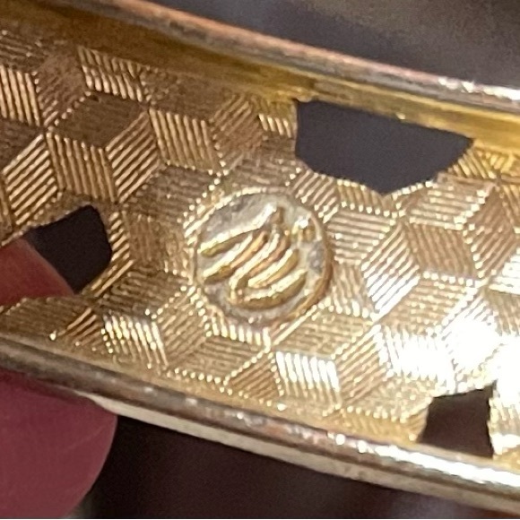 Jiu Long Xing Enamel Floral Emboss Spring Bangle Bracelet Pink Green Peach Gold - Picture 5 of 5